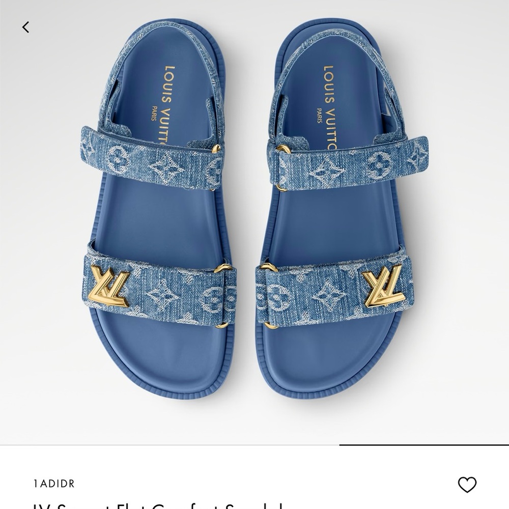 Louis Vuitton Denim and Gold Sandals